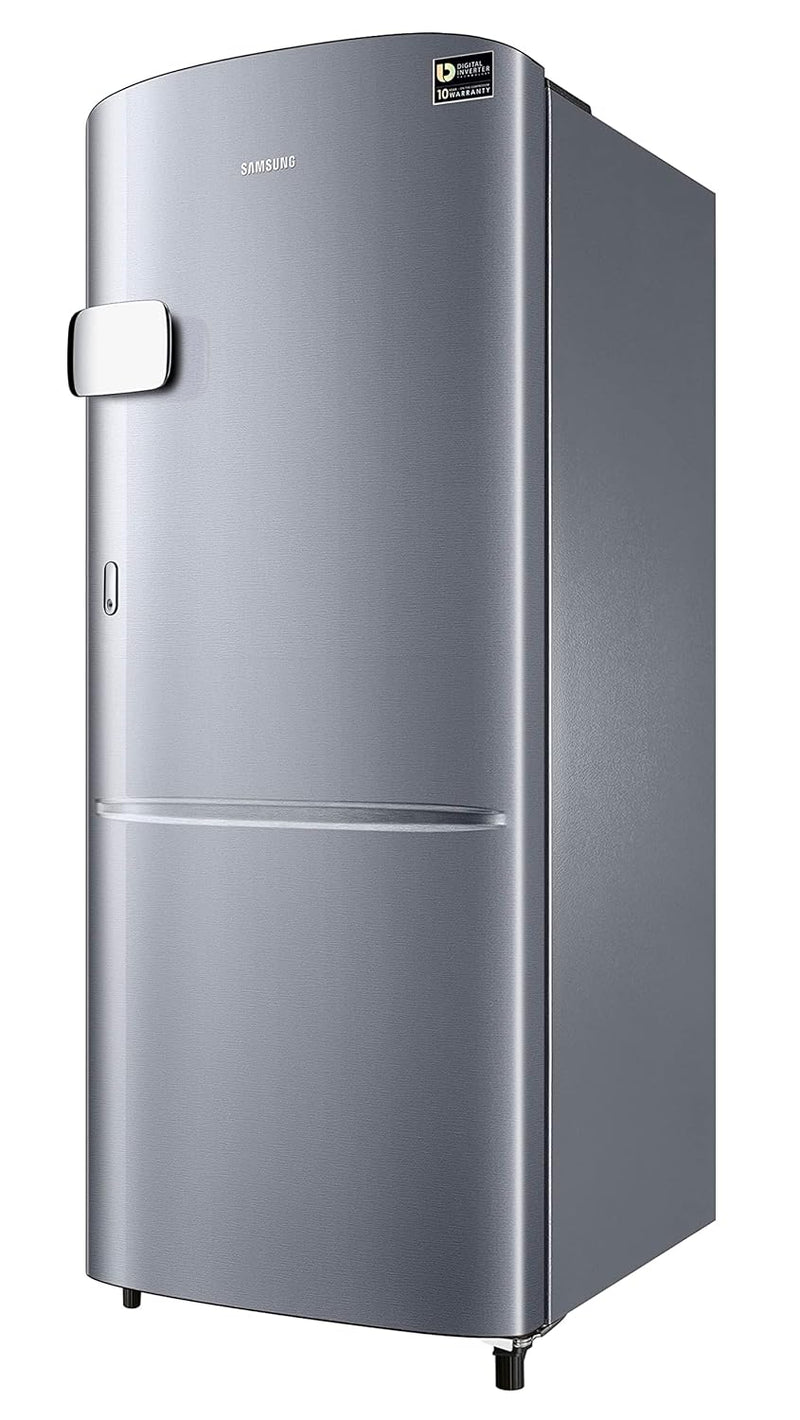 Samsung 183 L, 3 Star, Digital Inverter, Direct-Cool Single Door Refrigerator (RR20C1Y23S8/HL, Silver, Elegant Inox, 2023 Model)
