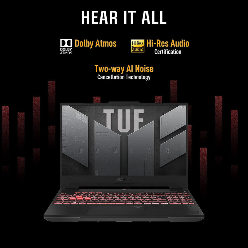 ASUS TUF Gaming F15 (2023) 90WHr Battery, Intel Core i7-12700H 12th Gen, 15.6" FHD 144Hz, 8GB RTX 4060, Gaming Laptop (16GB/512GB SSD/Windows 11