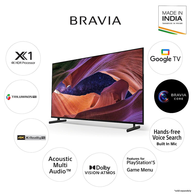 Sony Bravia 189 cm (75 inches) 4K Ultra HD Smart LED Google TV KD-75X82L (Black)