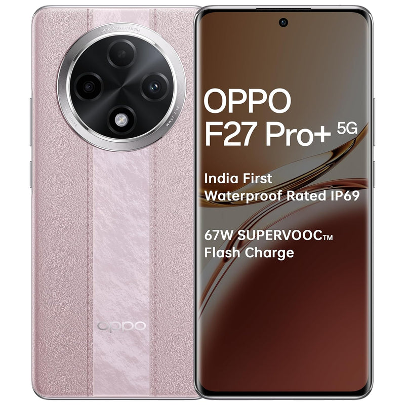 OPPO F27 Pro+ 5G (Dusk Pink, 8GB RAM, 128GB Storage) | 6.7" FHD+ AMOLED Toughest 3D Curved Display