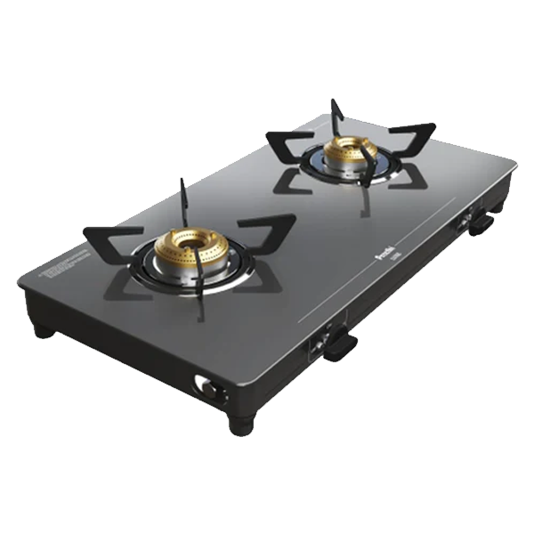 PREETHI LUXE PRO 2 BURNER GLASS TOP GAS STOVE (Black)