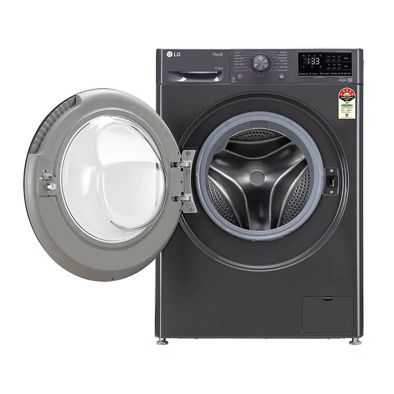 LG 6.5 Kg 5 Star Fully Automatic Front Load Washing Machine (FHV1265Z2M.ABMQEIL, Steam Wash, Middle Black)