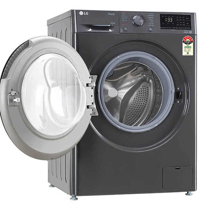 LG 6.5 Kg 5 Star Fully Automatic Front Load Washing Machine (FHV1265Z2M.ABMQEIL, Steam Wash, Middle Black)