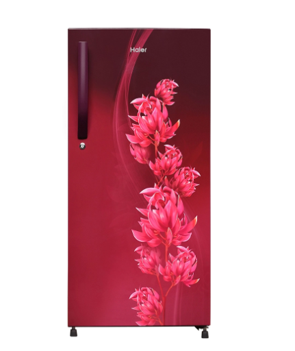 Haier 190L 1 Star Direct Cool Single Door Refrigerator With Toughened Glass Shelf In Stunning Red Fire Finish HRD-2101CRF-P