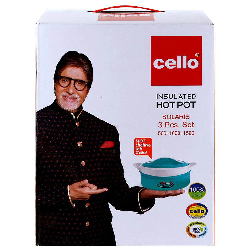 cello Solaris Pack of 3 Cook and Serve Casserole Set  (500 ml, 1000 ml, 1500 ml)