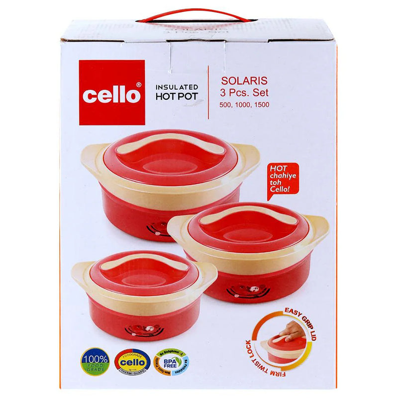 cello Solaris Pack of 3 Cook and Serve Casserole Set  (500 ml, 1000 ml, 1500 ml)