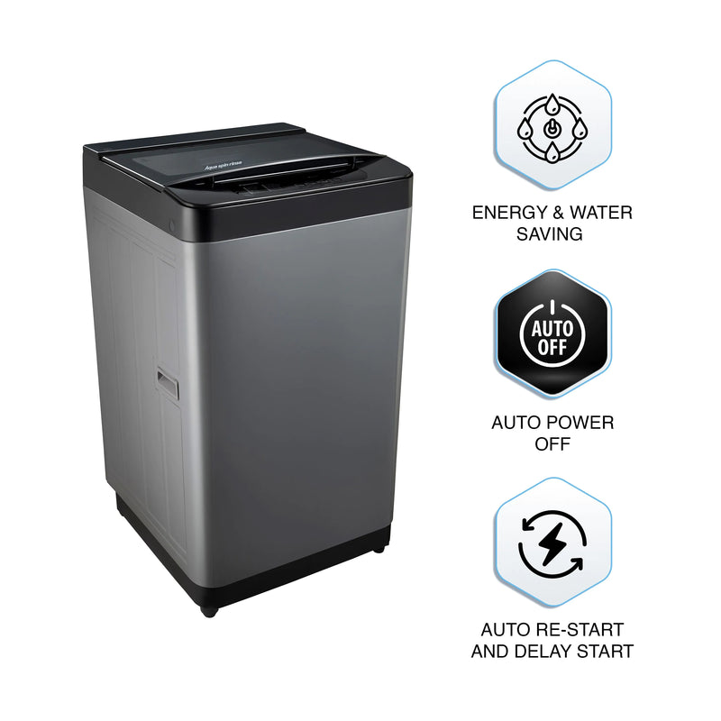 Panasonic 7.5 Kg 5 Star Fully-Automatic Top Load Washing Machine (NA-F75C2CRB, Charcoal Inox Grey, Drynamic Spin, Active Foam Wash Technology, 12 Wash Programs)