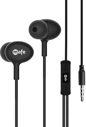 MAFE JAZZ Wired Headset  (Black, In the Ear)