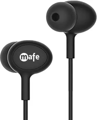 MAFE JAZZ Wired Headset  (Black, In the Ear)