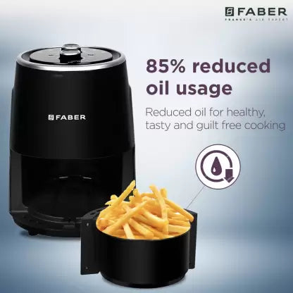 FABER FAF 2.0BK 1300W Power Cord Storage, Detachable Non-Stick Frying Basket, 93% Lesser Oil, Air Fryer  (2.5 L)