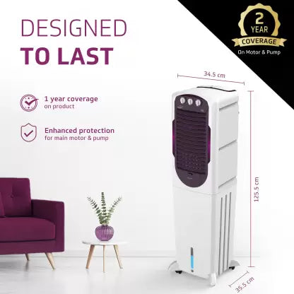 V-Guard 50 L Tower Air Cooler  (White & Purple Burry, Arido T50 H)