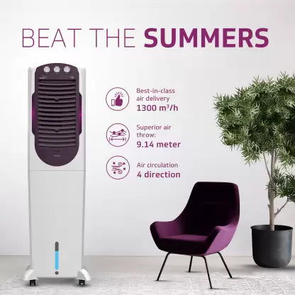 V-Guard 50 L Tower Air Cooler  (White & Purple Burry, Arido T50 H)