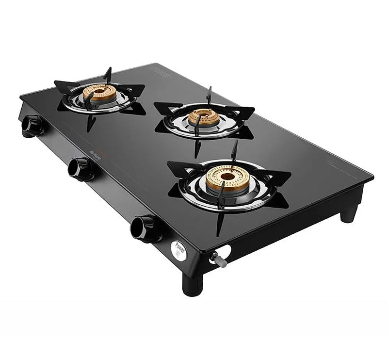 Preethi Sparkle Power Duo 3 Burner Glass top Gas Stove