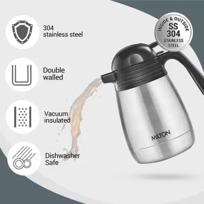 Milton Classic 600 Thermosteel 24 Hours Hot or Cold Carafe, 600 ml, Silver