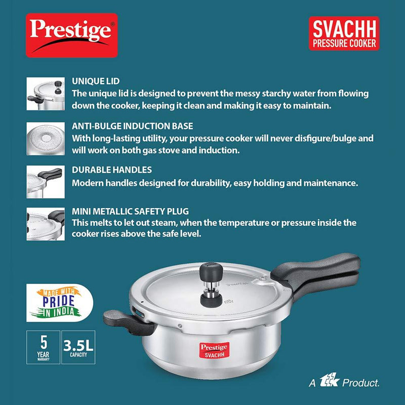 Prestige Svachh Aluminium Senior Deep Pressure Pan 3.5 L ( 10728 , Fry Pan )