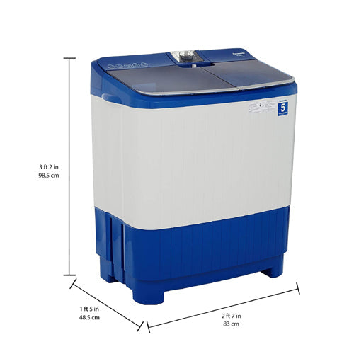 Panasonic 8.0 Kg Semi-Automatic Top Loading Washing Machine (NA-W80B5ARB, Blue)