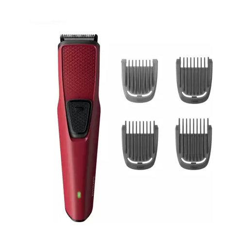 Philips BT1235/15 Trimmer 60 min Runtime 5 Length Settings  (Maroon)