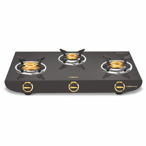 Vidiem Tusker Gold 3 Burner Gas Stove - VDMGS-TUSKERGLD3B