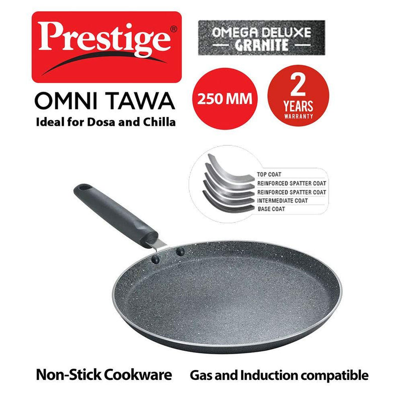 Prestige Omega Deluxe Granite Omni Tawa, Black,250mm ( 36301 , Black )