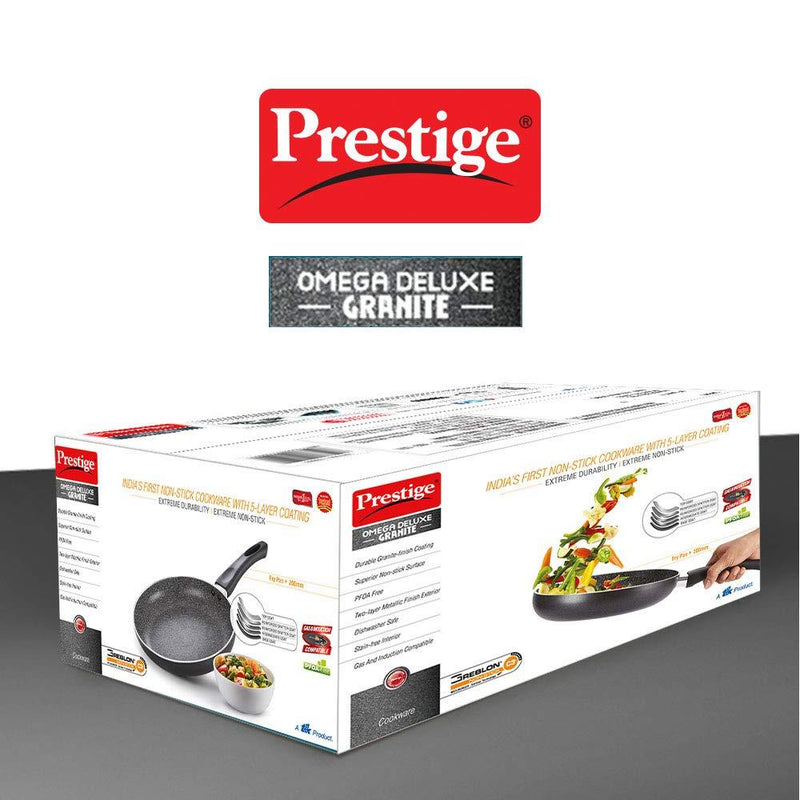 Prestige Omega Deluxe Granite Fry Pan, 280mm W/O LID ( 36306 , Black )