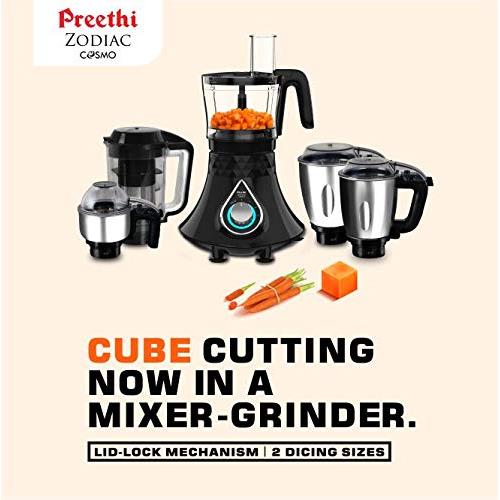 Preethi Zodiac Cosmo MG 236 750 Juicer Mixer Grinder  (Black, 5 Jars)