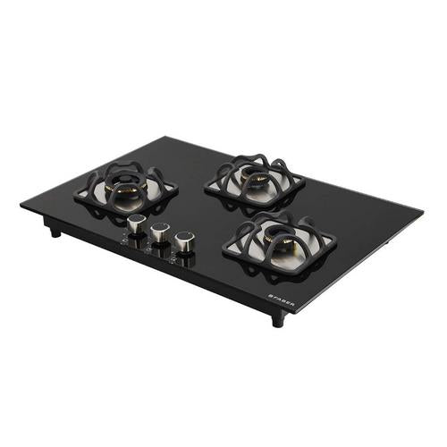 Faber Hob top IMPERIA 783 BRB CI BK Glass Automatic Hob  (3 Burners) - James & Co