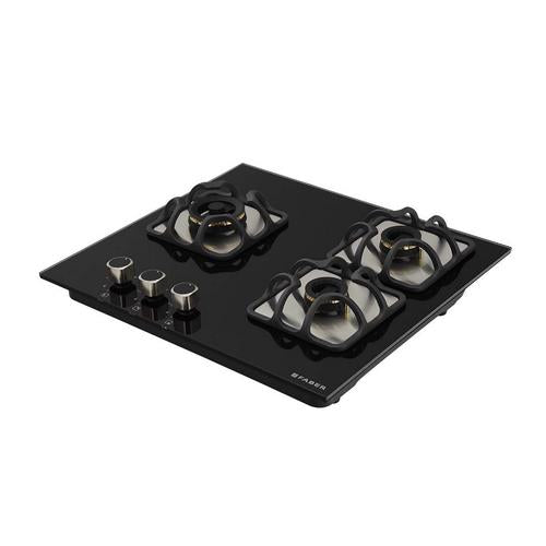 FABER IMPERIA 603 BRB CI BK Glass Automatic Hob  (3 Burners) - James & Co