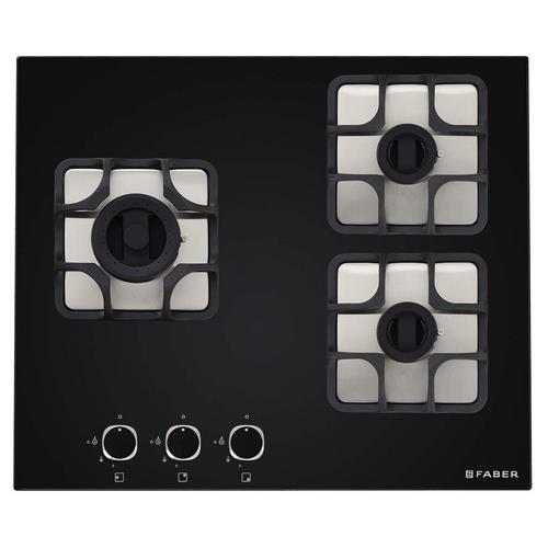 FABER IMPERIA 603 BRB CI BK Glass Automatic Hob  (3 Burners) - James & Co