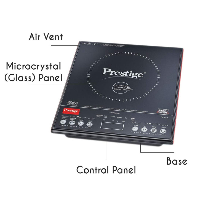 ப்ரெஸ்டீஜ் PIC 3.1 V3 2000-Watt Induction Cooktop with Touch Panel (கருப்பு) 