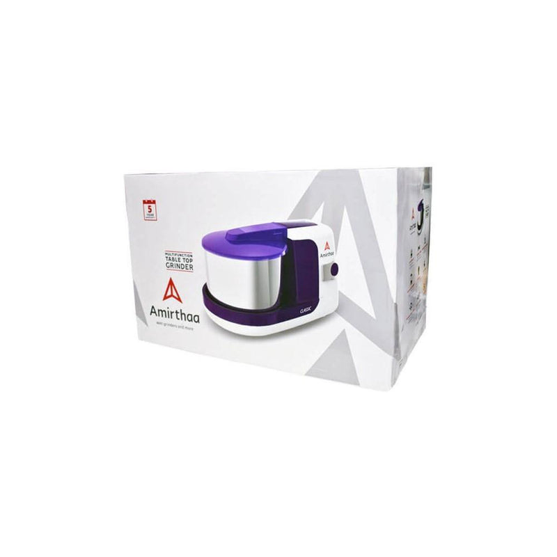 Amirthaa Classic 2 Litre Multifunction Table Top Wet Grinder ( AMRWG-CLASSIC , 150 Watts , Purple & Red ) - James & Co
