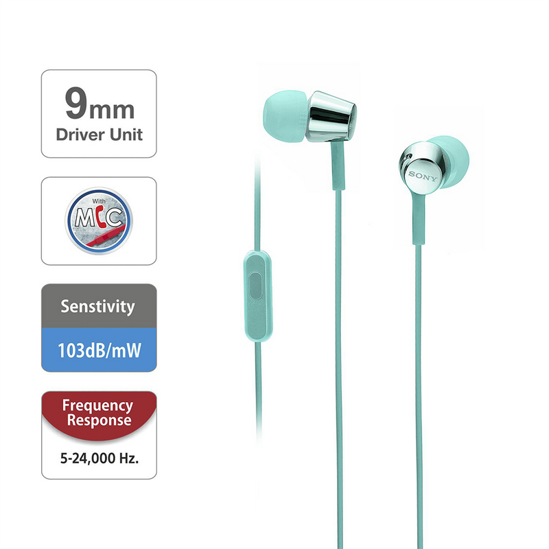 Sony MDR-EX155AP Wired in-Ear Headphones with Tangle Free Cable, 3.5mm Jack, Headset with Mic for Phone Calls