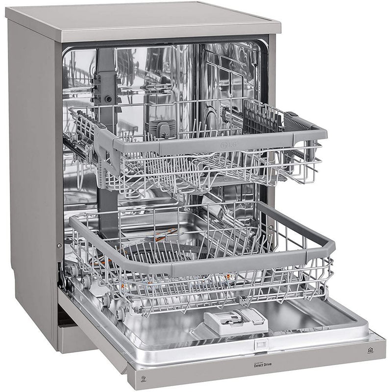 LG 14 Place Settings Wi - Fi Dishwasher ( DFB424FP , Silver, Silent Operation, Tough Stain Removal, Adjustable racks )