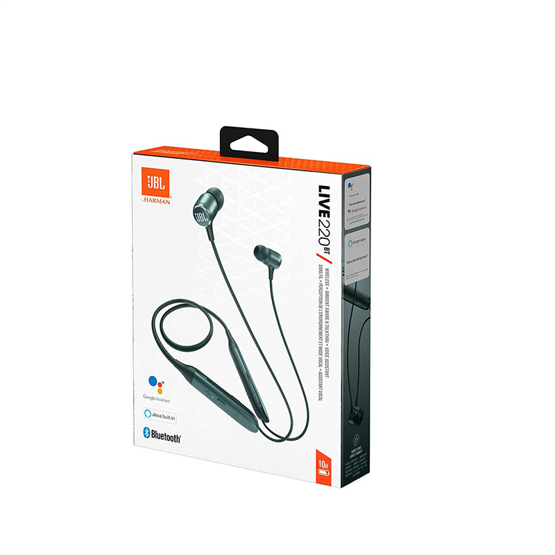 JBL LIVE220BT in-Ear Wireless Neckband Headphones with 10 Hours Playtime,Ambient Aware,Talk Thru,Voice Assistant Activation,Multi Point Connectivity